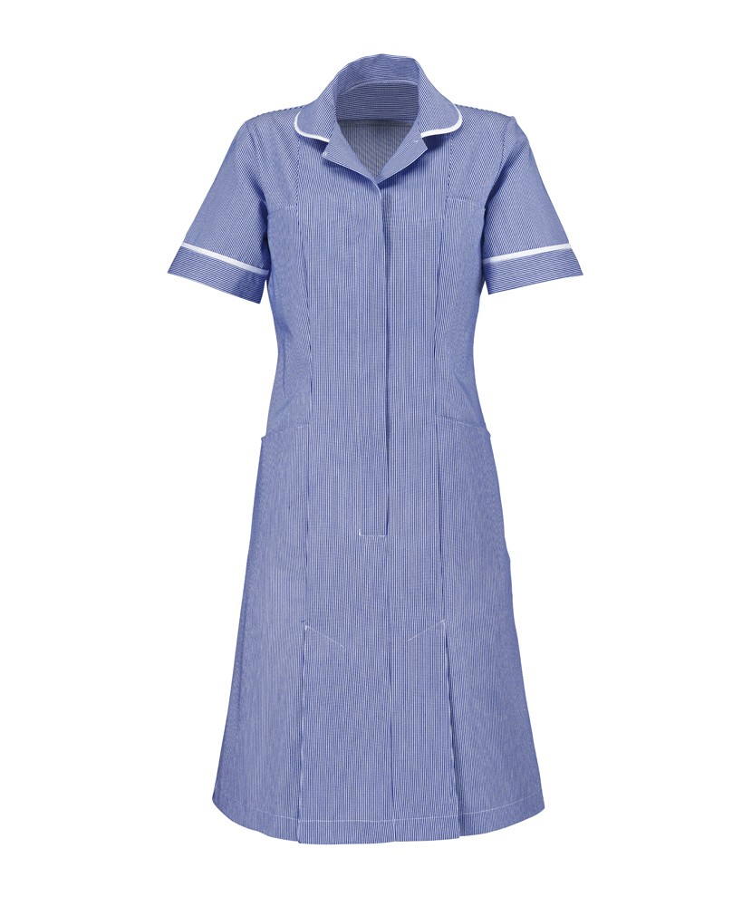 ST297 Striped Zip Fastening Four Pocket Dress